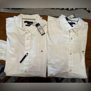 2 NWT XL Men’s Tommy Hilfiger White Dress Shirt Logo